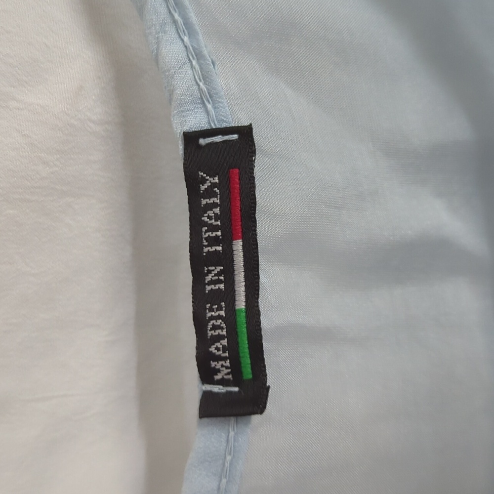Made In Italy Silk Tunic With Attached Tank Top OSFA Gradient Blues - Picture 3 of 5